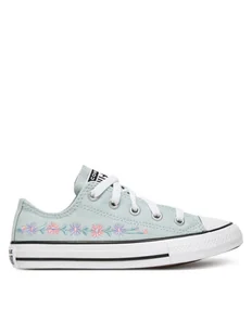 Converse Trampki Chuck Taylor All Star Florals A11776C Błękitny - Buty dla dziewczynek - miniaturka - grafika 1