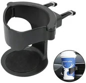 Akcesoria motoryzacyjne - Samochodowy UCHWYT na Napoje montowany na kratkę nawiewu czarny AP23 - miniaturka - grafika 1