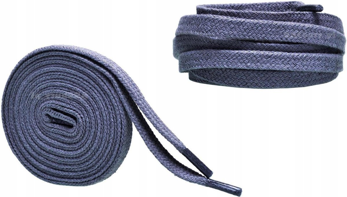 Sznurowadła GRAFITOWE Sznurówki 120 cm PŁASKIE 8 mm GRUBE Szerokie G10-07