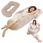 Poduszki do karmienia - Poduszka ciążowa Poduszka do karmienia xxl Poduszka boczna do spania Poduszka ciążowa duża poduszka komfortowa Poduszka pozycjonująca w kształcie li.. - miniaturka - grafika 1