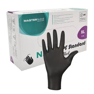 Rękawiczki nitrylowe czarne XL Master Glove Nitrile PF Standard Black 100szt - Rękawiczki jednorazowe - miniaturka - grafika 1