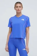 Koszulki sportowe damskie - The North Face t-shirt sportowy Hakuun kolor niebieski - miniaturka - grafika 1