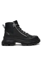 Botki damskie - KARL LAGERFELD Trapery KL43536 Czarny - miniaturka - grafika 1