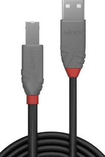 Lindy 36675 Kabel USB 2.0 A-B czarny Anthra Line 5m LY-36675 - Kable USB - miniaturka - grafika 1