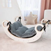 Skoczki dla dzieci - Bujak Montessori deska balansowania Poduszka Grafit CERTYFIKAT 74 cm - miniaturka - grafika 1