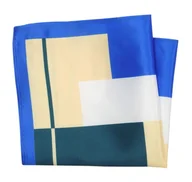 Apaszki i szaliki męskie - Poszetka Męska ALTIES, Chabrowo-Beżowa Wzór Geometryczny, Męska, Elegancka - Alties - miniaturka - grafika 1