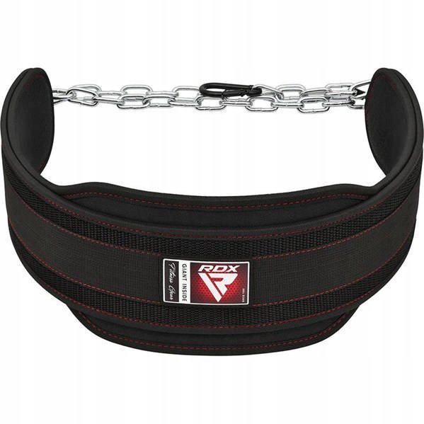Pas do podnoszenia ciężarów RDX Pro Dipping Belt 2 Layer black