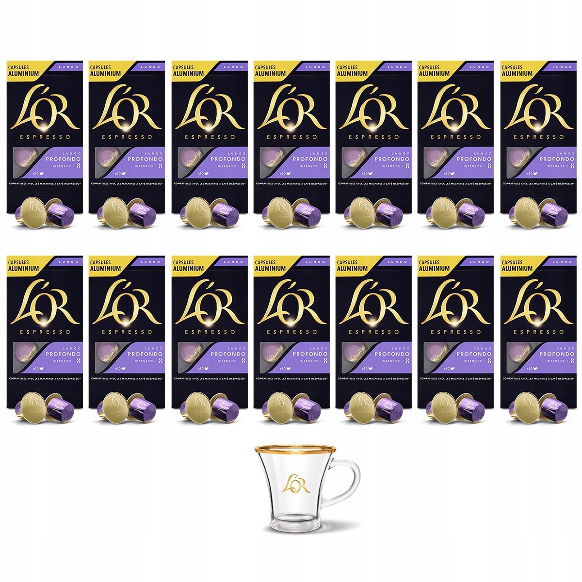 Kapsułki L'or do Nespresso(r)* Profondo Lungo 12+2 op.+ filiżanka