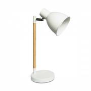 Lampy stojące - Zuma Line Skandynawska LAMPA stołowa H1707 regulowana LAMPKA stojąca reflektorek na biurko biały brązowy H1707 - miniaturka - grafika 1