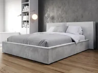 Łóżka - Łóżko tapicerowane z pojemnikiem 140x200 szare PRO line 20 Harmony 80 - miniaturka - grafika 1