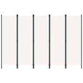 Parawany - Parawan 5-panelowy, biały, 250 x 180 cm - miniaturka - grafika 1