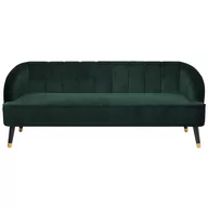 Sofy i kanapy - Beliani Sofa trzyosobowa welur szmaragdowa ALSVAG - miniaturka - grafika 1