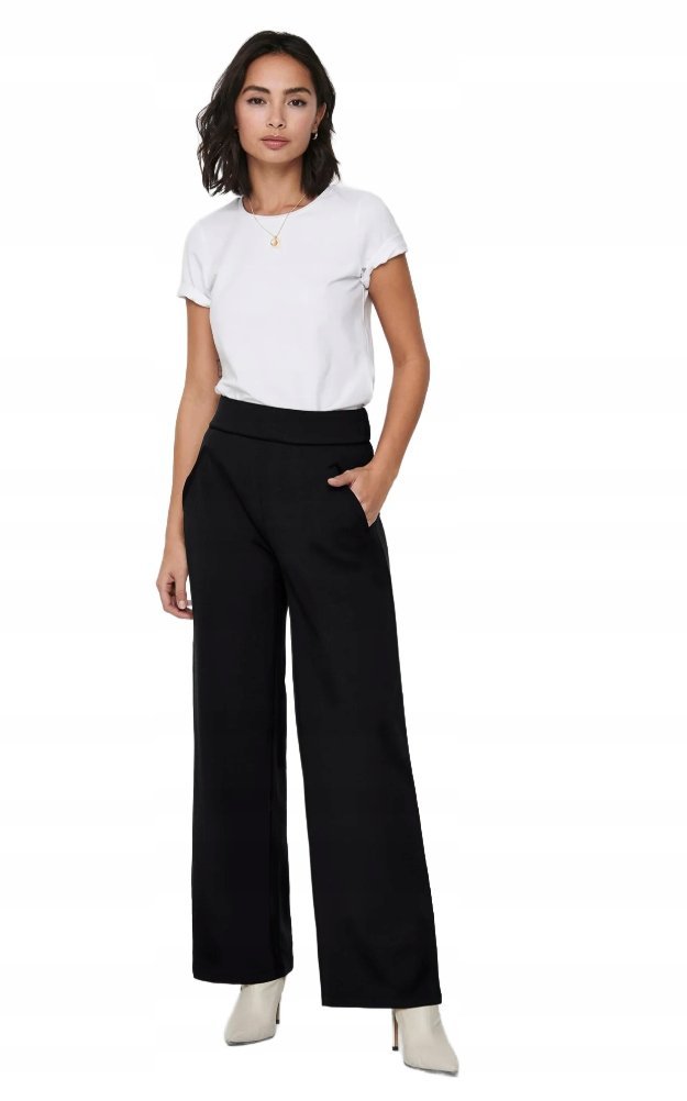 JDY SPODNIE DAMSKIE ELEGANCKIE CZARNE PROSTE WYSOKI STAN XL/34 1JPA