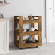 Wózki kuchenne - Wózek kuchenny dąb wędzony 60x45x80 cm materiał drewnopochodny - miniaturka - grafika 1
