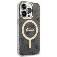 Etui i futerały do telefonów - Guess Etui 4G Print do Apple iPhone 14 Pro Max Czarny + Ładowarka MagSafe - miniaturka - grafika 1