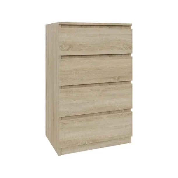 Komoda z 4 Szufladami 60 cm do Salonu Sypialni Mała Szafka DĄB SONOMA