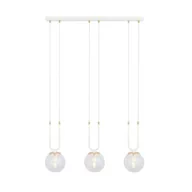 Lampy sufitowe - Emibig Glam lampa wisząca 3-punktowa biała/transparentna 1116/3 - miniaturka - grafika 1
