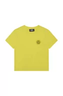 Koszulki dla dziewczynek - Karl Lagerfeld t-shirt bawełniany dziecięcy kolor żółty z nadrukiem - miniaturka - grafika 1