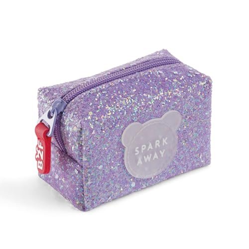 Back2Fun Purpurowa torebka B2F fioletowy brokat, akcesoria podróżne-portfel unisex dzieci, 100 x 70 x 50 mm, fioletowy, 100 x 70 x 50 mm