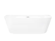 Wanny - Wanna przyścienna wolnostojąca Corsan E029 Mono 160 cm z wykończeniem białym - miniaturka - grafika 1
