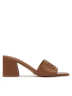 Klapki i japonki damskie - Guess Klapki FLJGAS LEA03 Brązowy - miniaturka - grafika 1