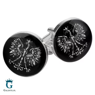 Srebrne spinki do mankietów Orzeł i Węgiel SMW-018 - Spinki do mankietów i krawatów - miniaturka - grafika 2