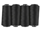 Pasmanteria - crelando® Nici do szycia overlock, 2500 m, 4 szt. (Czarny) - miniaturka - grafika 1