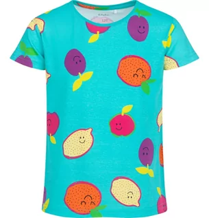 Bluzki dla dziewczynek - T-shirt z krótkim rękawem dla dziewczynki, z motywem owocowym, zielony 9-13 lat - grafika 1