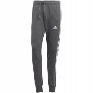 Spodnie męskie adidas Essentials French Terry Tapered Cuff 3-Stripes szare - Dresy męskie - miniaturka - grafika 1
