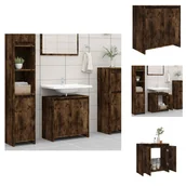 Szafki łazienkowe - vidaXL Szafka łazienkowa dąb wędzony 60x33x61 cm materiał drewnopochodny - Zestawy mebli łazienkowych - miniaturka - grafika 1