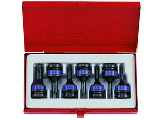 KING TONY NASADKI UDAROWE Z KOŃCÓWKĄ TORX 1/2" 7 elem. T25 - T60, KASETA - Klucze i nasadki - miniaturka - grafika 1