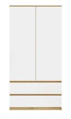Szafy - Dwudrzwiowa szafa biały + dąb artisan - Ollos - miniaturka - grafika 1