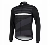 Kurtki męskie - Męska Kurtka Rowerowa Rogelli Winterjacket Stripe | Black/White - Rozmiar Xxl - miniaturka - grafika 1