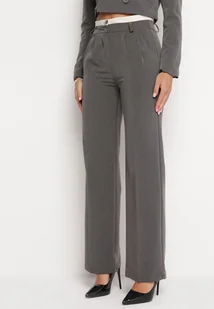 Szare Spodnie Garniturowe z Przeszyciami Belluna - Spodnie damskie - miniaturka - grafika 1