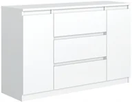 Komody - Nowoczesna Komoda 120CM 2 Drzwi 3 Szuflady Biała Do Salonu Sypialni - miniaturka - grafika 1