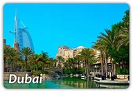 Magnesy - DUBAJ - Emiraty - Burj Al Arab - Wieżowiec - Hotel - Magnes na lodówkę - miniaturka - grafika 1