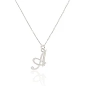 Naszyjniki - Naszyjnik Srebrny Z Literką 42 Cm J - miniaturka - grafika 1