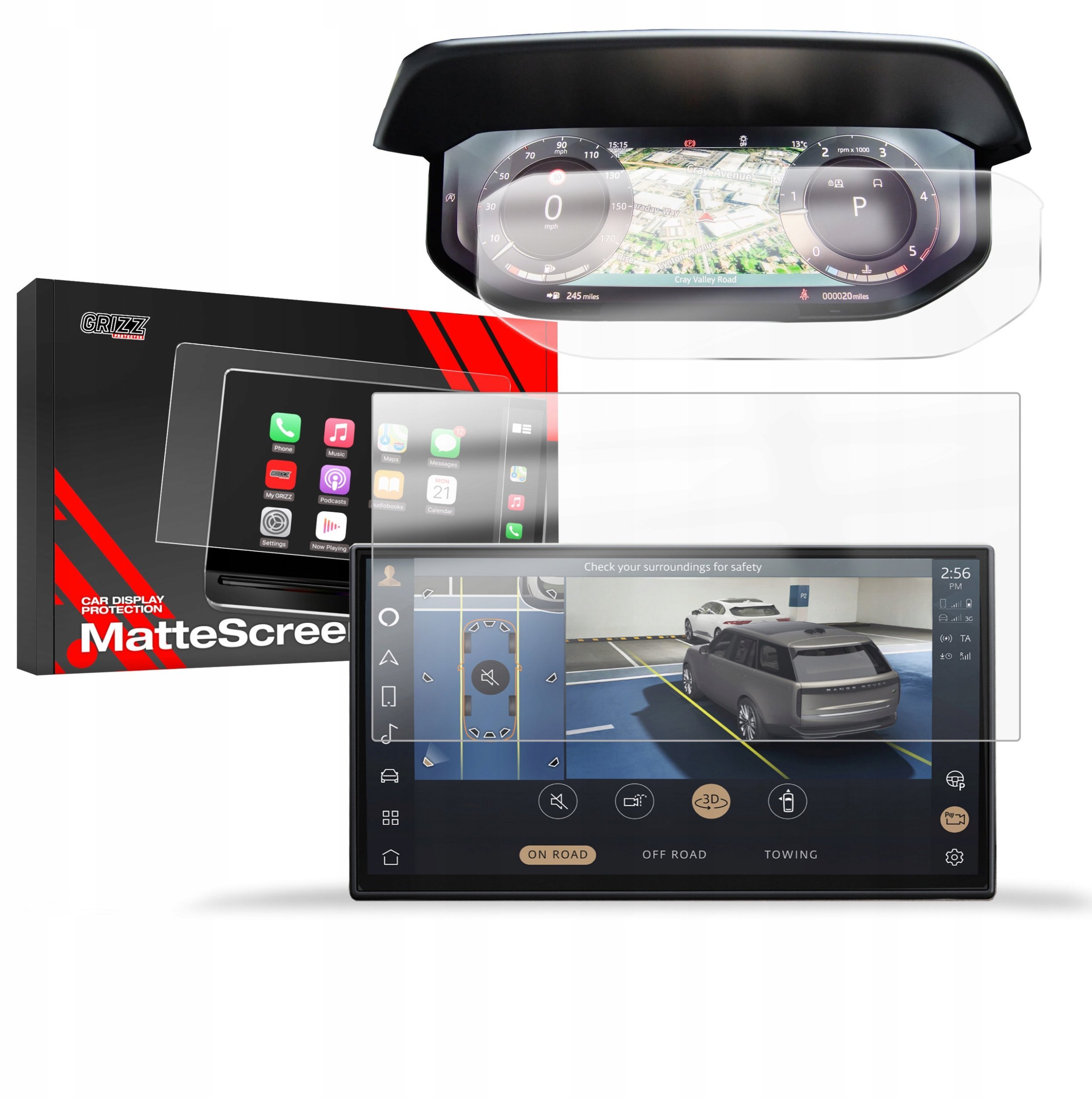 GrizzGlass Folia matowa CarDisplay Protection do Range Rover Sport 2022-2024 [2w1]