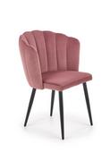 Krzesła - Krzesło róż welur velvet K386, czarne metalowe nogi - miniaturka - grafika 1