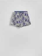 Spodenki damskie - Reserved - Wzorzyste szorty z haftem - wielobarwny - miniaturka - grafika 1
