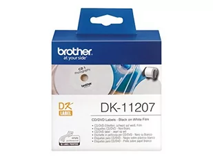 Brother DK11207 DK-11207 etykiety na płyty CD/DVD, średnica: 58 mm, białe, czarne/białe, 58 x 58 mm - Etykiety do drukarek - miniaturka - grafika 1