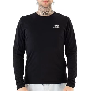 Koszulki sportowe męskie - Koszulka Alpha Industries Basic LS Small Logo 19851703 - czarna - grafika 1