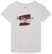 Koszulki i topy damskie - Pepe Jeans Niall Tee T-shirt damski, biały (Off White), 4 Jahre - miniaturka - grafika 1