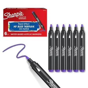 Sharpie Markery akrylowe fioletowe (6szt) - Markery permanentne - miniaturka - grafika 1