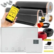Ogrzewanie podłogowe - Folia grzewcza na podczerwień MISSION AIR Black Silver PTC 160W/m2 1m2 szer. 100cm + regulator Gemini Biały Wi-Fi - miniaturka - grafika 1