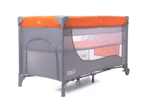 PlusBaby Łóżeczko turystyczne dwupoziomowe 003 orange/grey - Łóżeczka i kojce - miniaturka - grafika 1