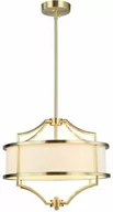 Lampy sufitowe - LAMPA WISZĄCA STESSO OLD GOLD S złota oprawa biały klosz nowoczesna - miniaturka - grafika 1