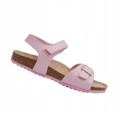Sandały damskie - Geox Sandały Dziewczęce Różowe Na Lato Ze Skórą 29 J1A - miniaturka - grafika 1