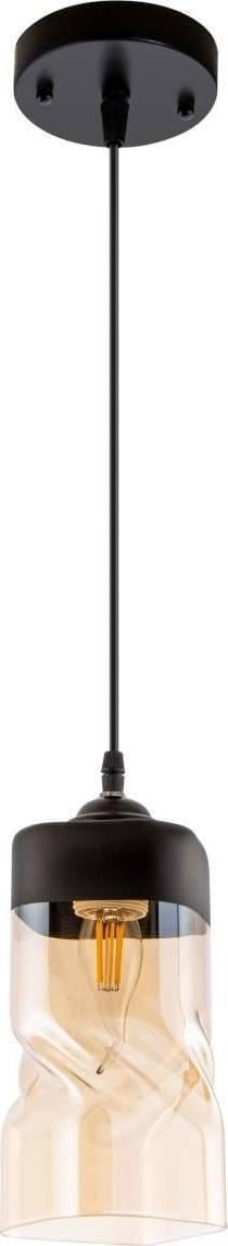 Lampa wisząca VEN LAMPA wisząca VEN N3738/1H BK VEN loftowa LAMPA szklany ZWIS skandynawski bursztynowy czarny
