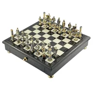 Gry planszowe - Szachy Średniowieczne Italfama 32x32cm Brąz+Złoto 24K+Srebro 925 Król 6.6cm - miniaturka - grafika 1